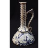 Delft narrow-necked jug, mid to late 19th c., Holland