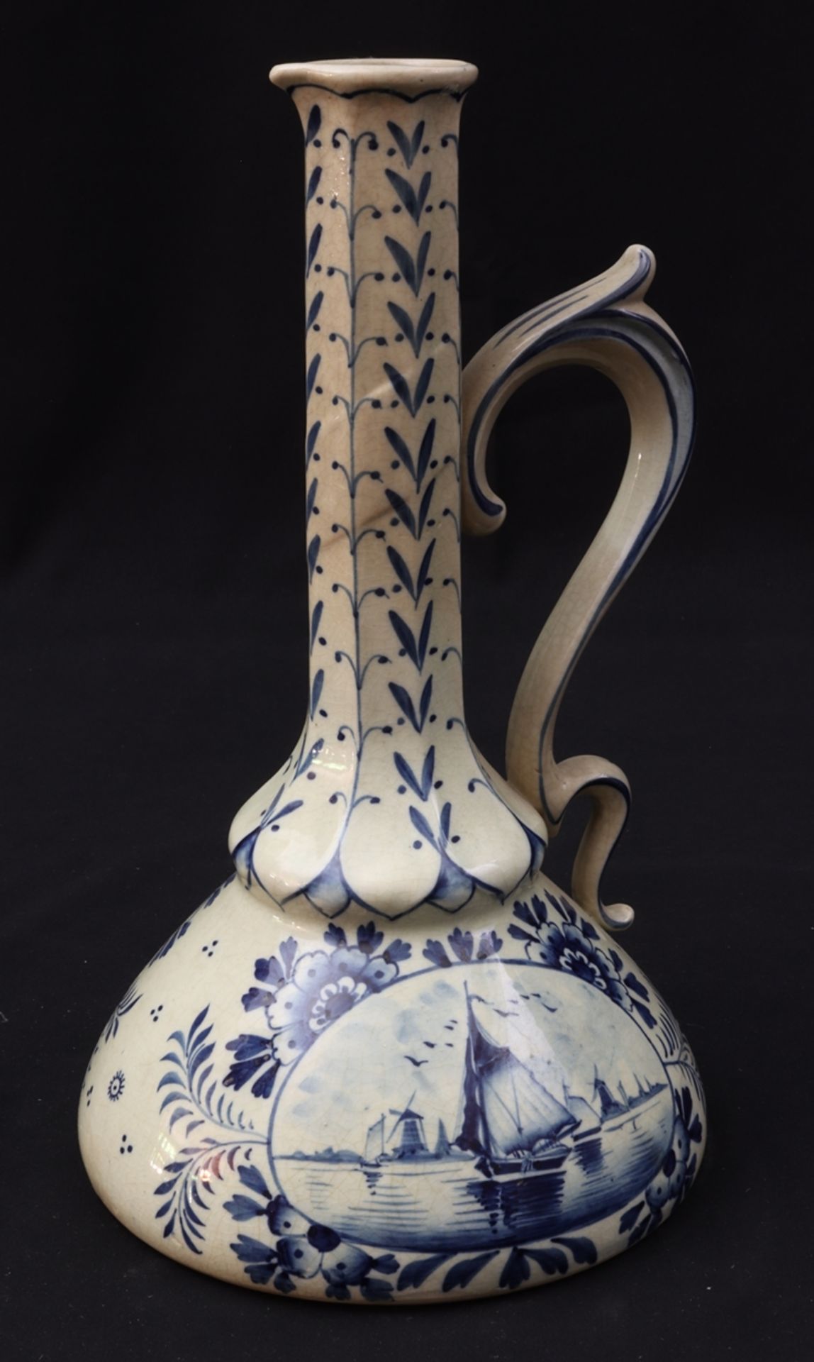Delft narrow-necked jug, mid to late 19th c., Holland