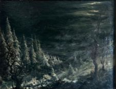 Gustav Helwing 1904-ebenda, Mondlicht - verschneiter Harz