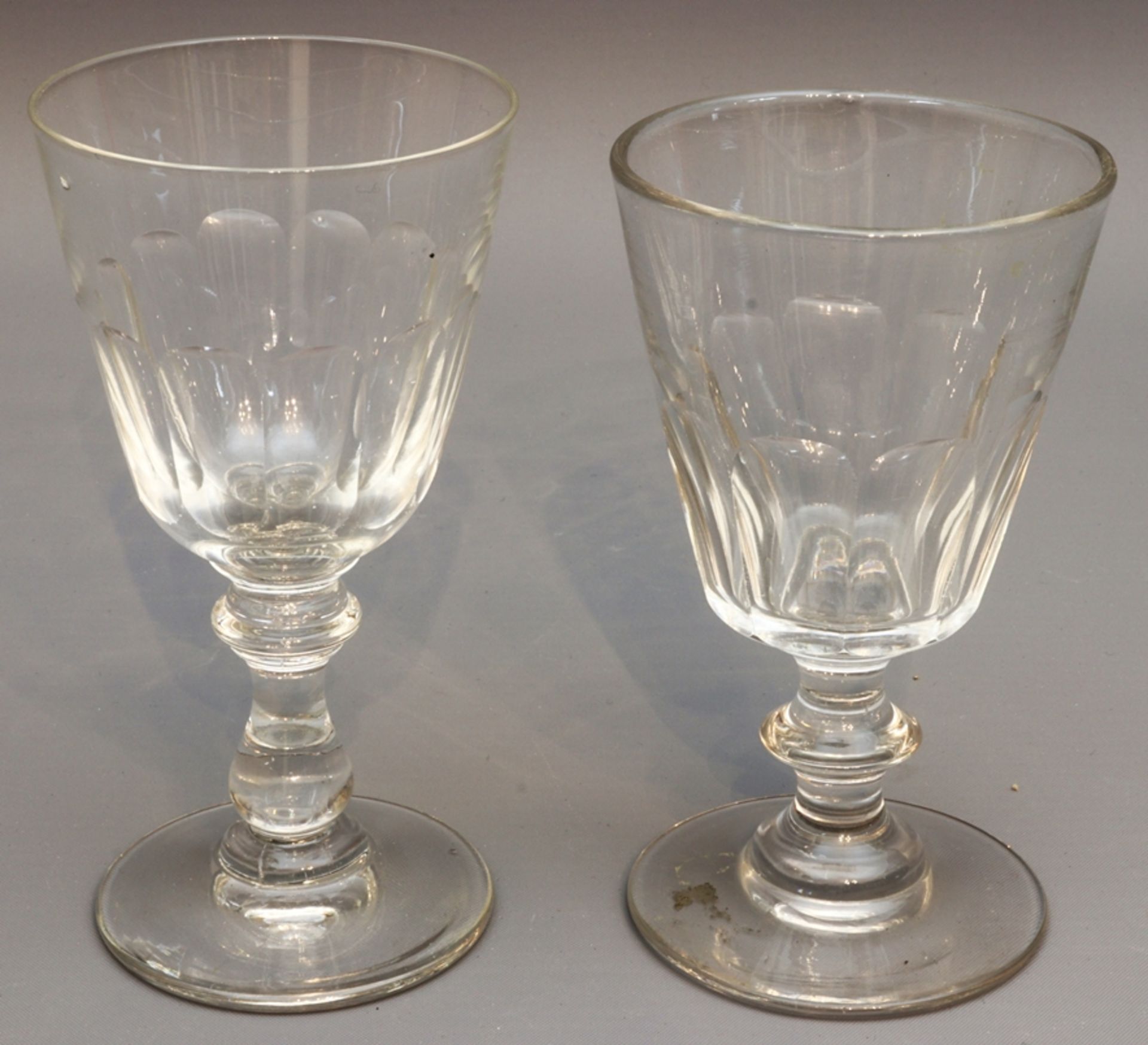 Six Biedermeier sweet wine glasses circa 1840-1860, German - Image 2 of 2