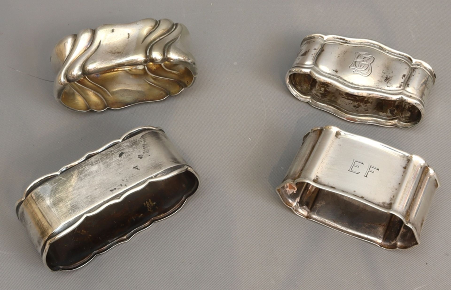 Lot of silver napkin rings of different types, historicism to the 1930s, German - Image 2 of 2