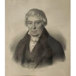 Lithograph, Biedermeier portrait of a man, central German 1830-40
