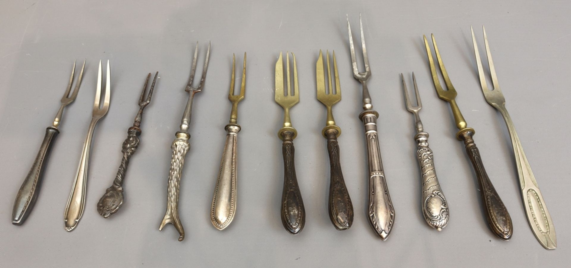 Lot of serving forks, Historism to 30s, German - Image 2 of 3