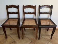 Drei bäuerliche Stühle im Biedermeier Stil um 1900, norddeutsch