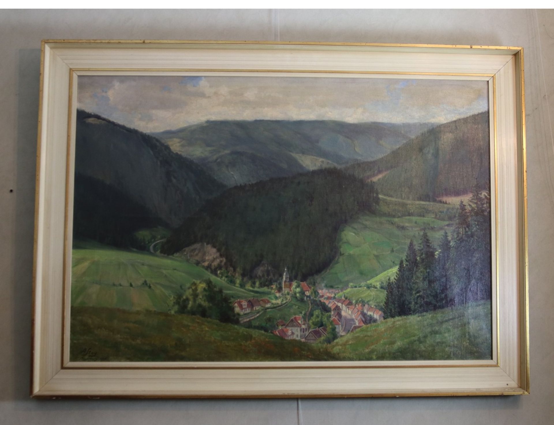 Alexander Stoy 1875 - 1949, Blick über den Ort Wildemann bei Goslar - Bild 2 aus 3