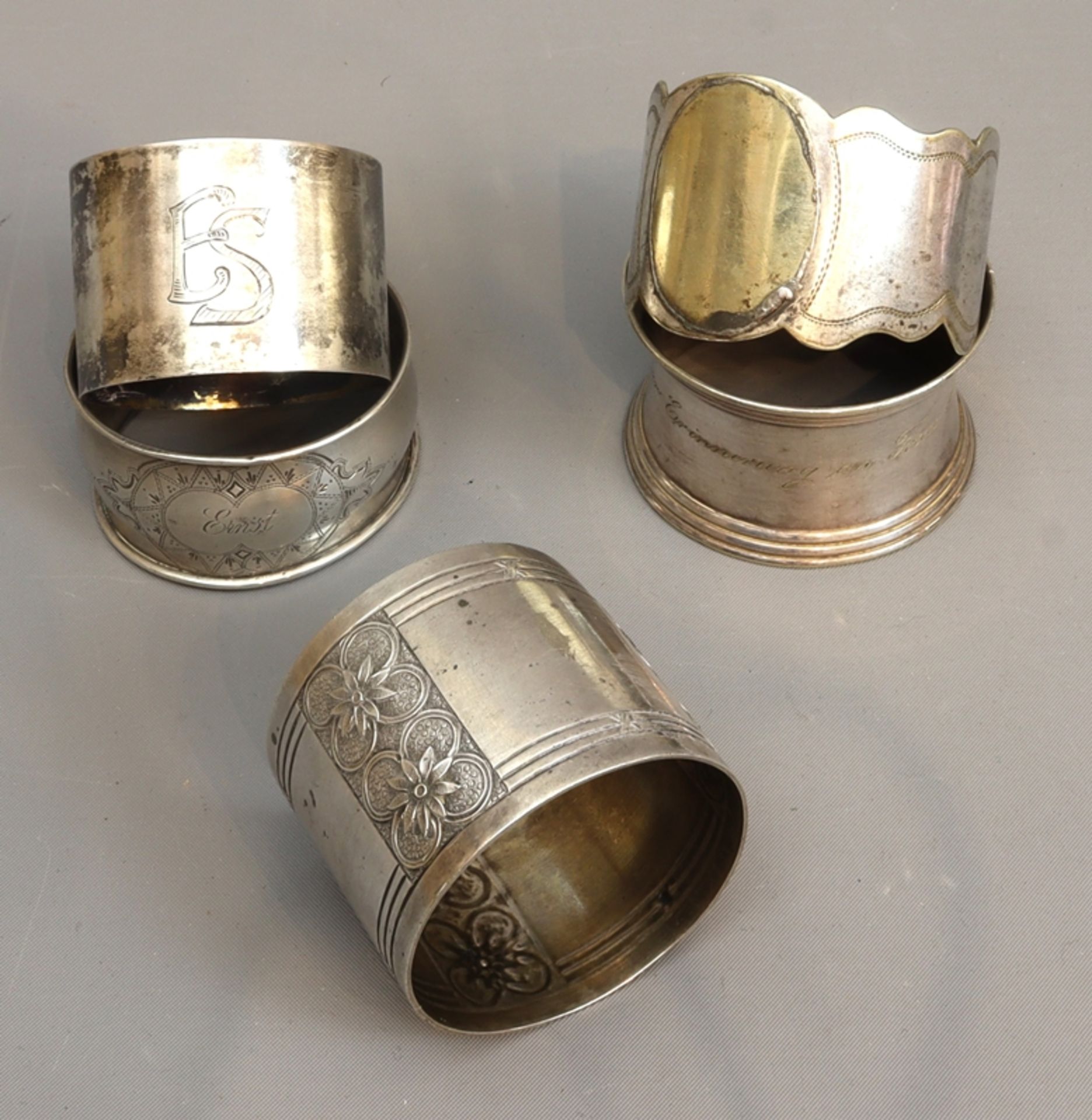 10 napkin rings of various types, Historicism to the 1930s, German - Image 2 of 3