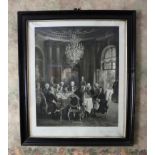 Lithograph " Round Table in Sanssouci" second half of the 19th century, German