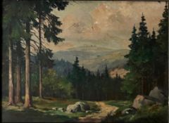 Siegfried Koschnik 1920-1997, Harzlandschaft mit Blick auf den Brocken