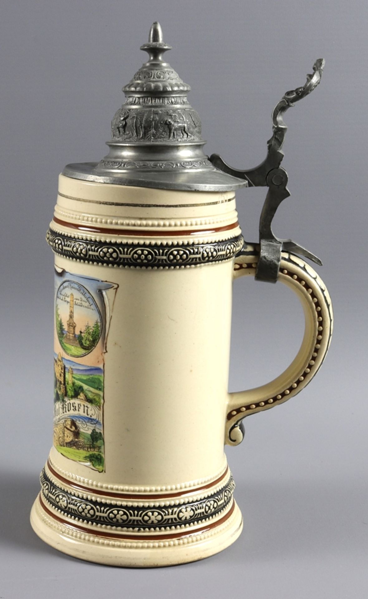 Memorial jug of the town of Kösen, Historicism circa 1900, German - Image 2 of 4