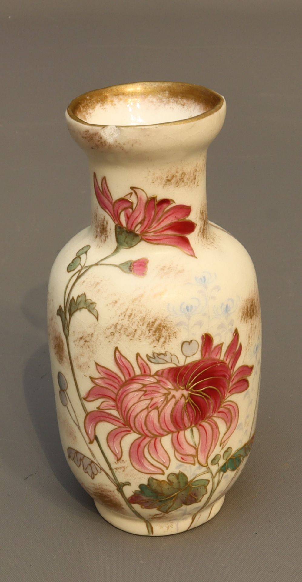 Majolica decorative bowl plus vase, Historicism circa 1880, German - Image 3 of 3