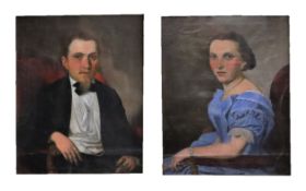 Unbekannter Porträtmaler des 19. Jh., Paar Biedermeier Porträts