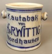 Kautabak Topf Firma Wittig Nordhausen, Historismus um 1900, deutsch