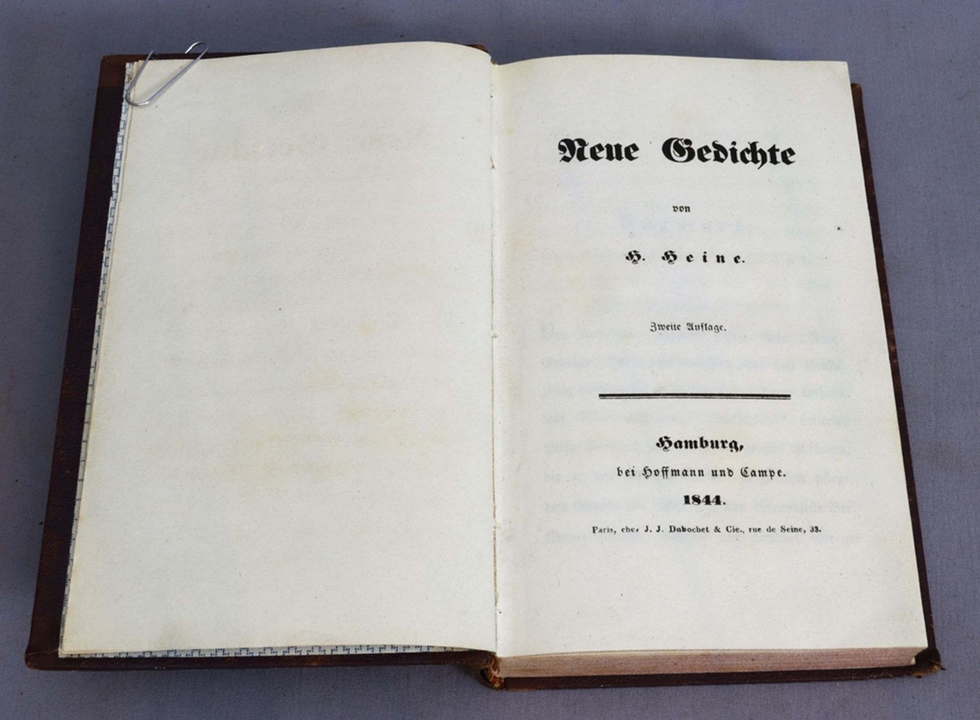 New Poems by Heinrich Heine, Hamburg 1844 - Image 2 of 3
