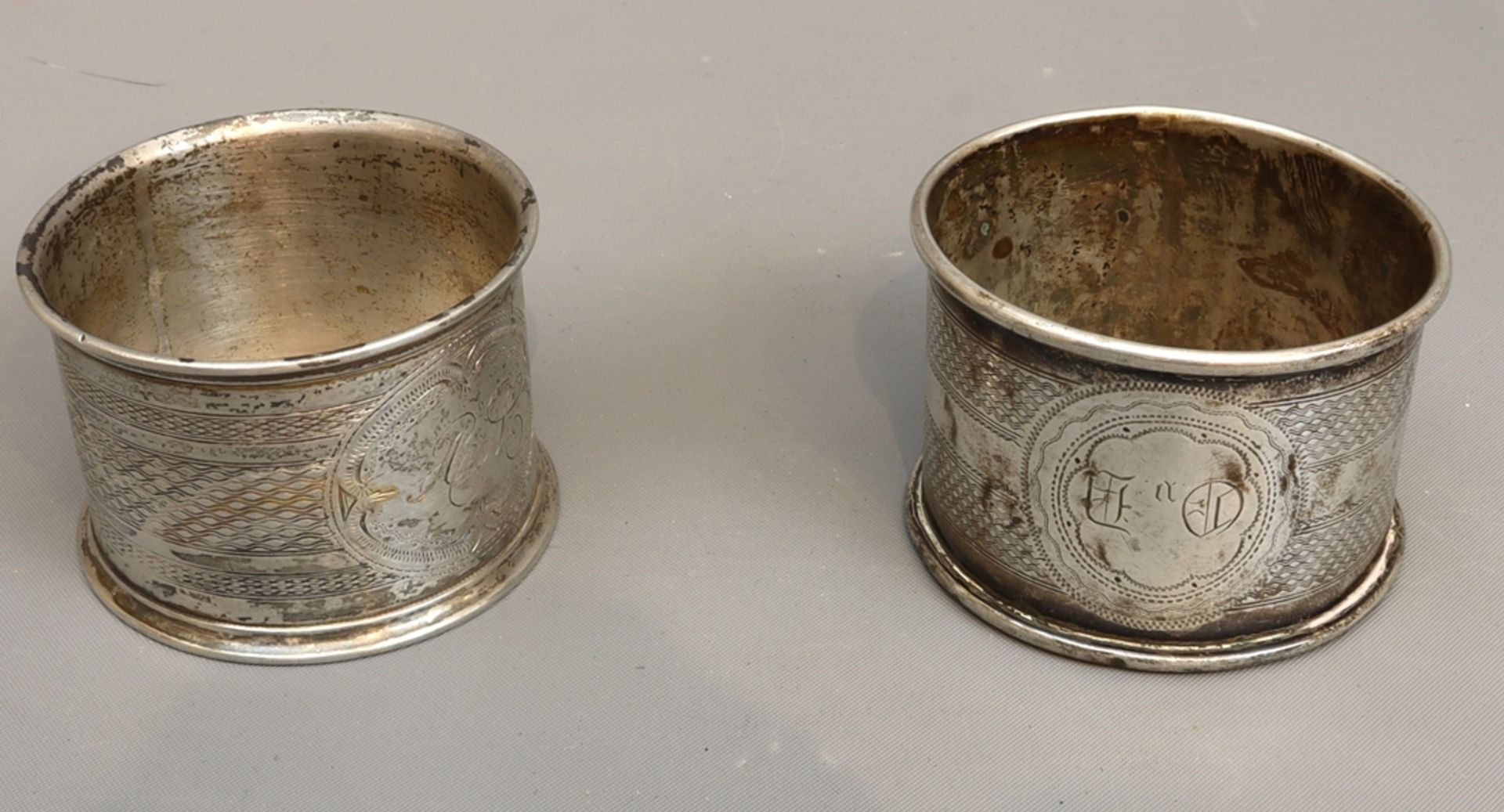 Pair of napkin rings, Historicism circa 1880, German
