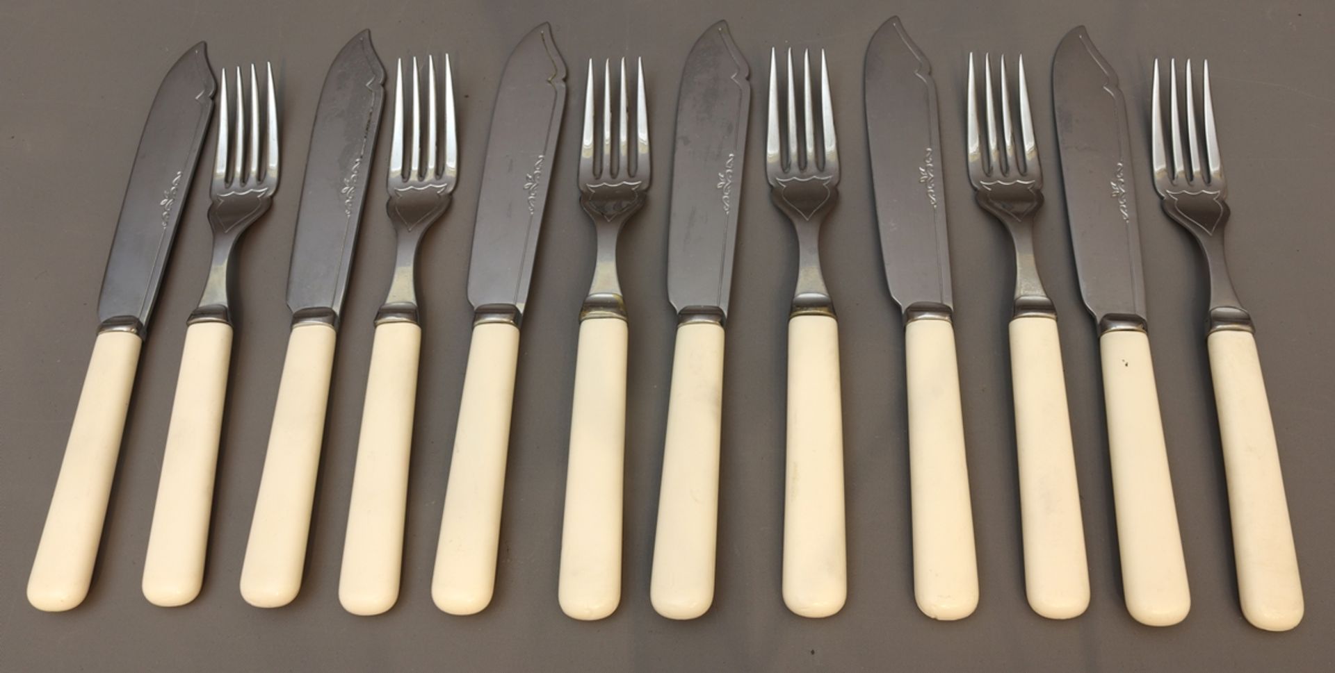 English fish cutlery for 6 persons, early 20th c., England