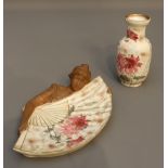 Majolica decorative bowl plus vase, Historicism circa 1880, German