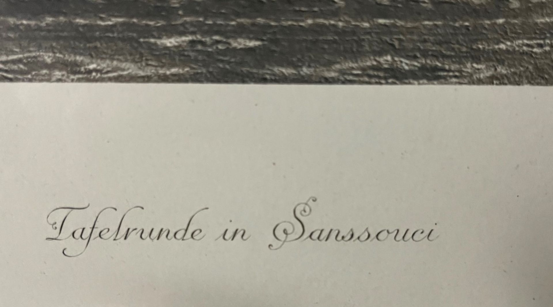 Lithografie " Tafelrunde in Sanssouci" zweite Hälfte des 19. Jh., deutsch - Bild 2 aus 3