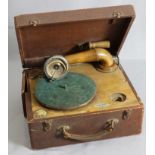 Small portable gramophone, early 20th century, German