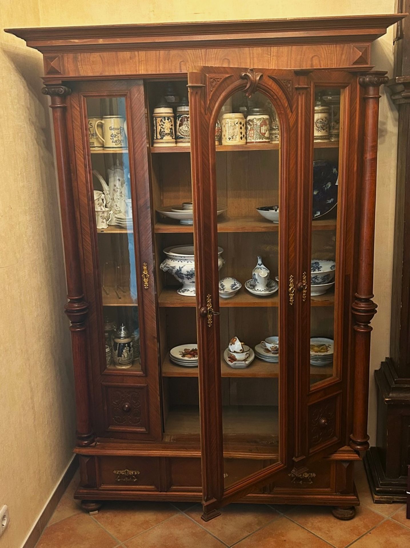 Gründerzeit bookcase, Historicism 1880-1900, North German - Image 2 of 5