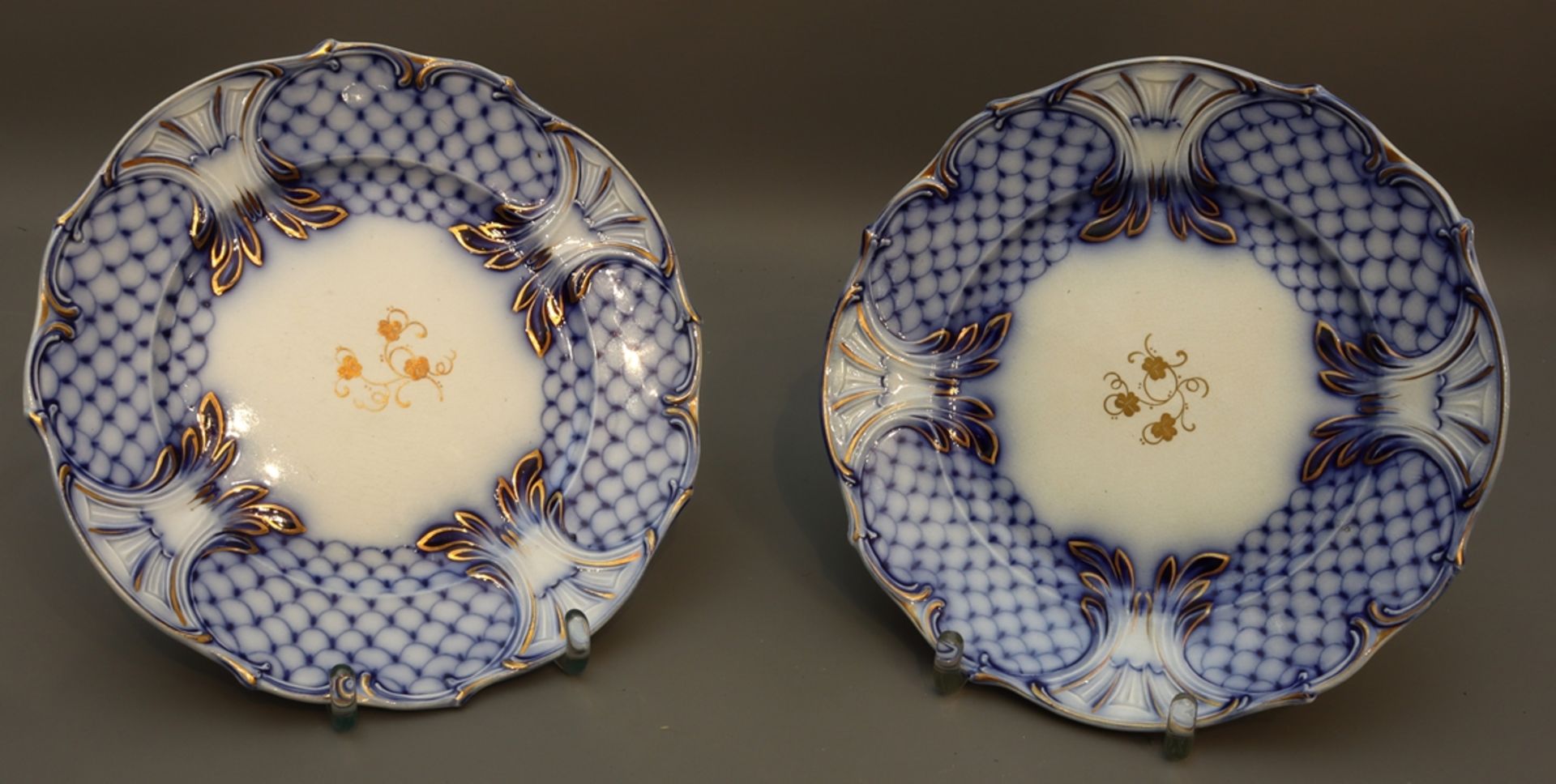 Two Baroque ornamental plates, England circa 1900-1920