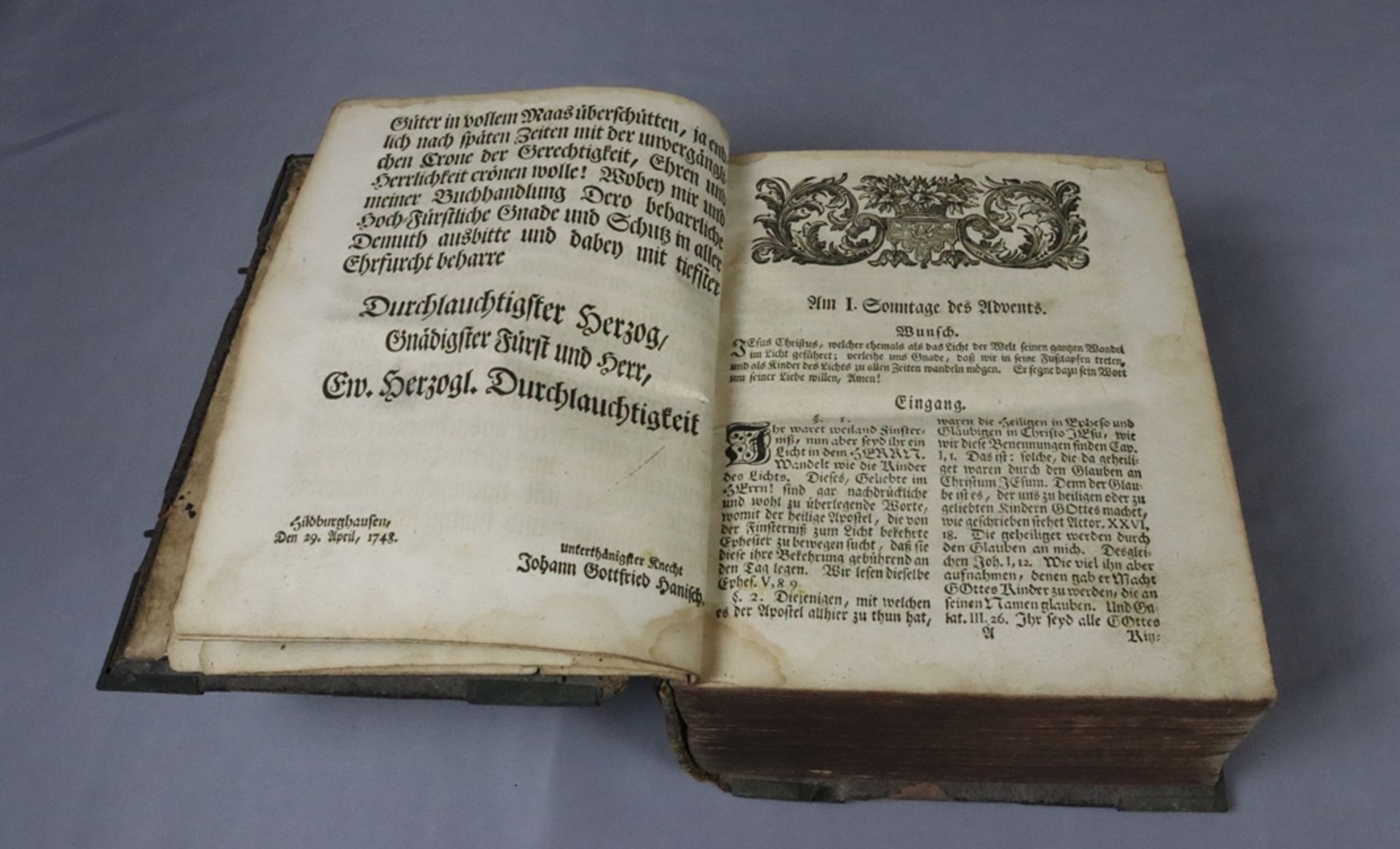 Christian book "Heilsame Wahrheit und Rechtschaffene Gottseeligkeit" Anno 1748, - Image 3 of 3