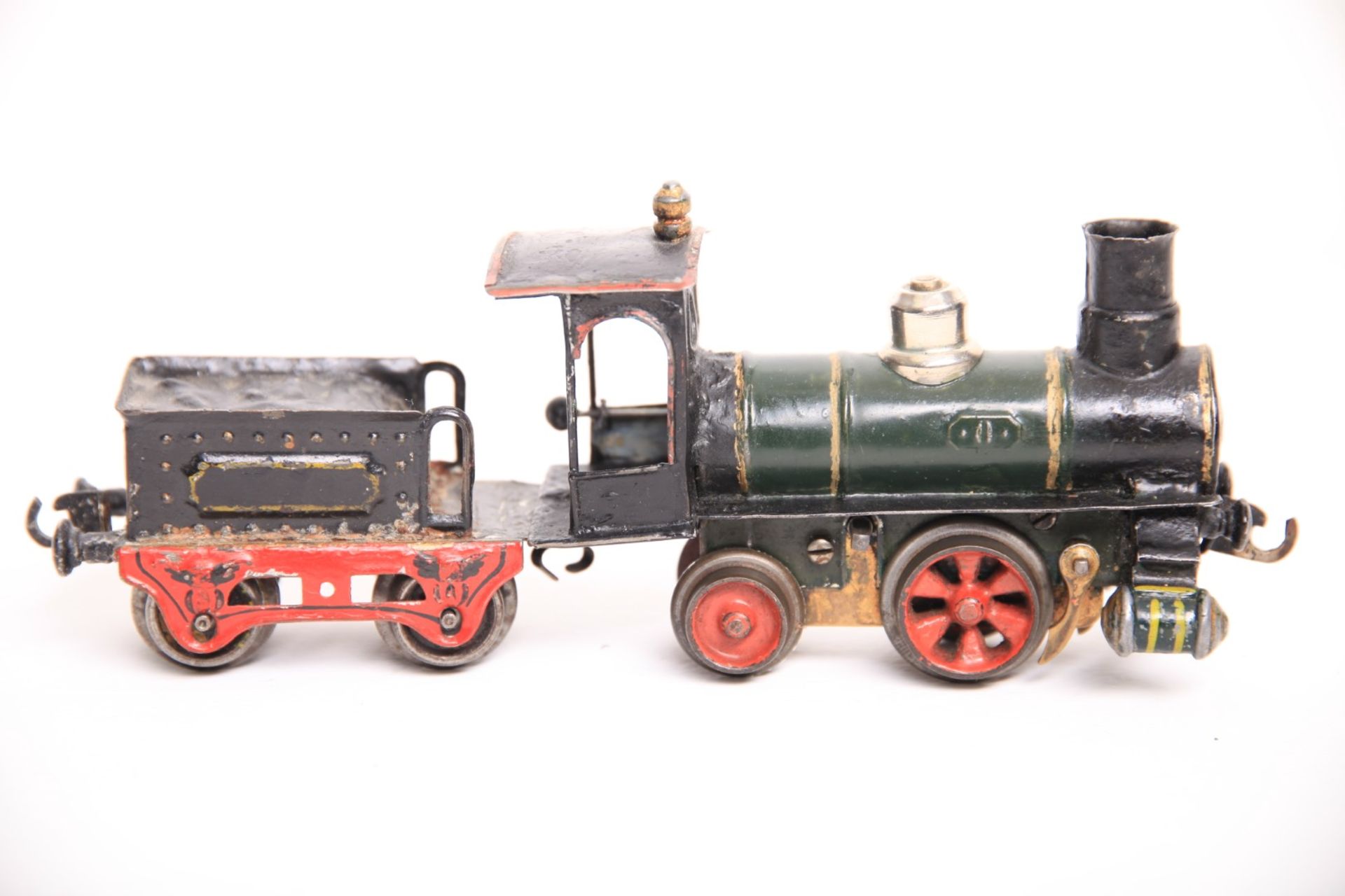 Märklin S 0, 1020B um 1902 , Dampflok mit Tender. Uhrwerk funktionierend , mit Bremse, farbl. - Bild 2 aus 2