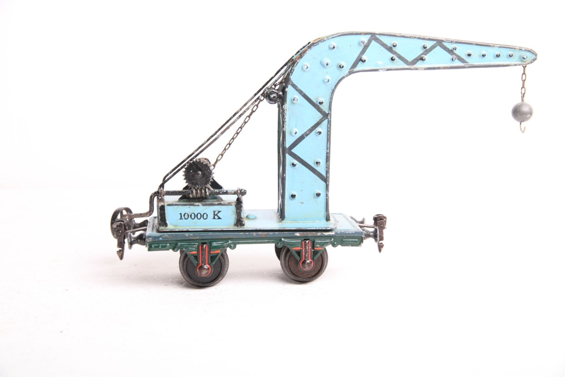 Märklin S 1, 1859 Kranwagen hellblau drehbar. L32cm Z1-2