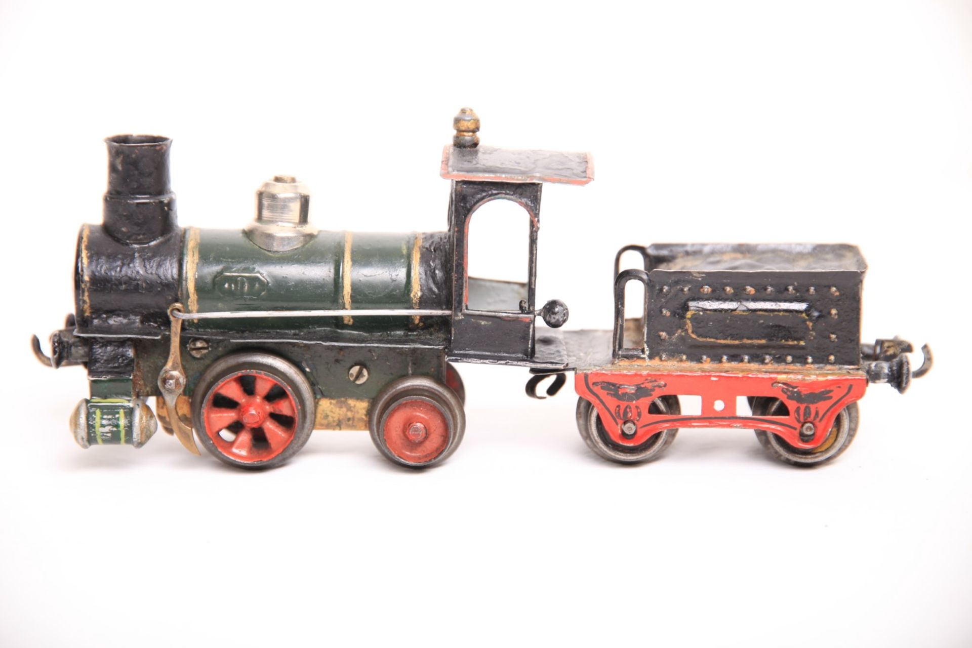 Märklin S 0, 1020B um 1902 , Dampflok mit Tender. Uhrwerk funktionierend , mit Bremse, farbl.