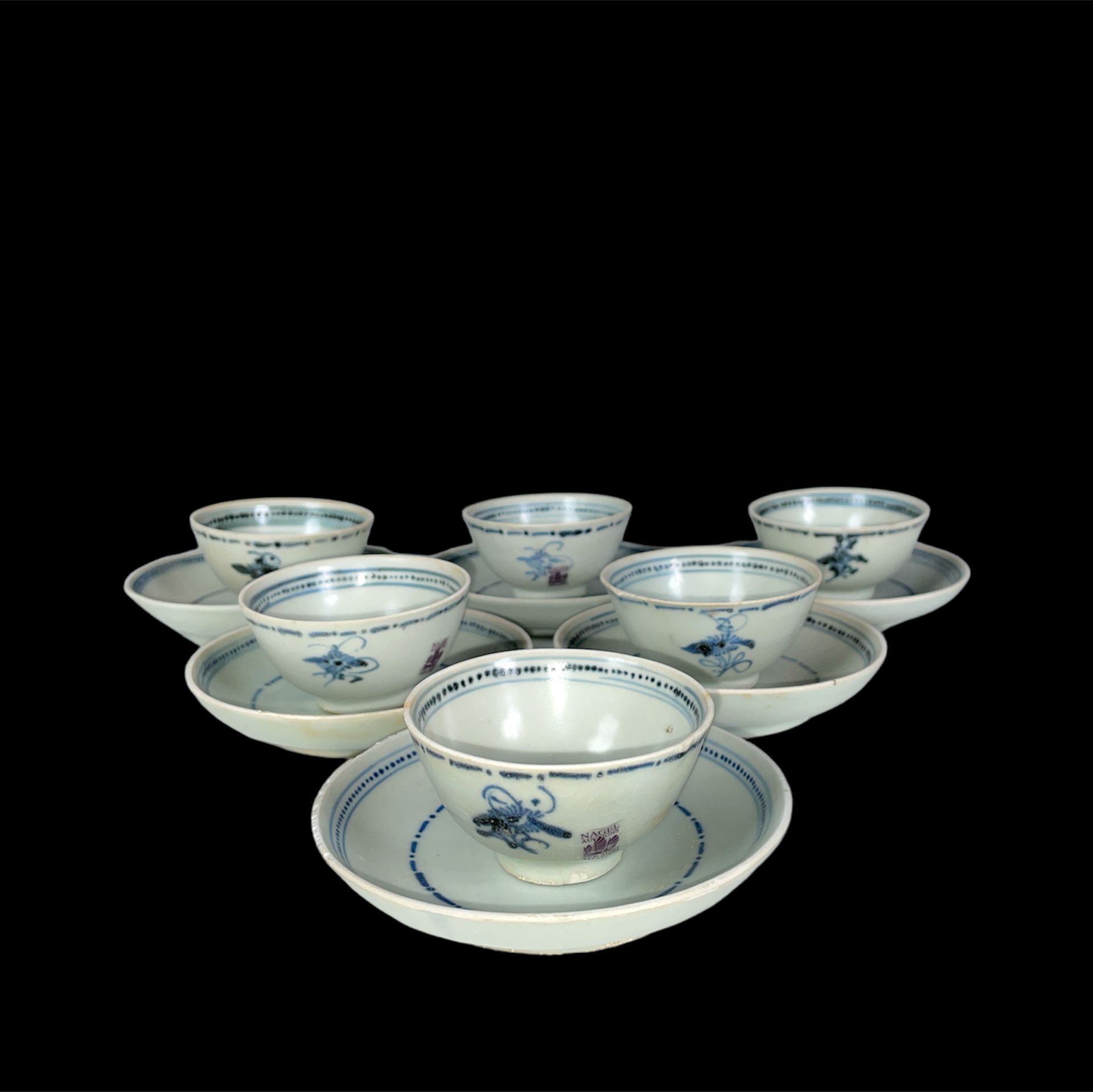 6 Teetassen mit Untertassen (China, um 1800) - Bild 2 aus 7