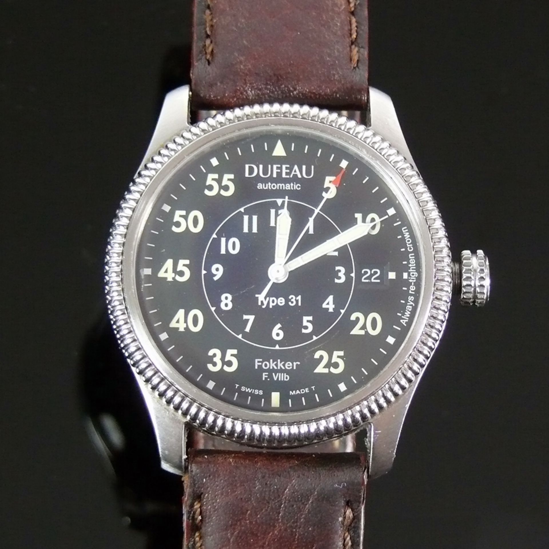 Dufeau Fokker-Herrenarmbanduhr (Anfg. 21.Jh.)