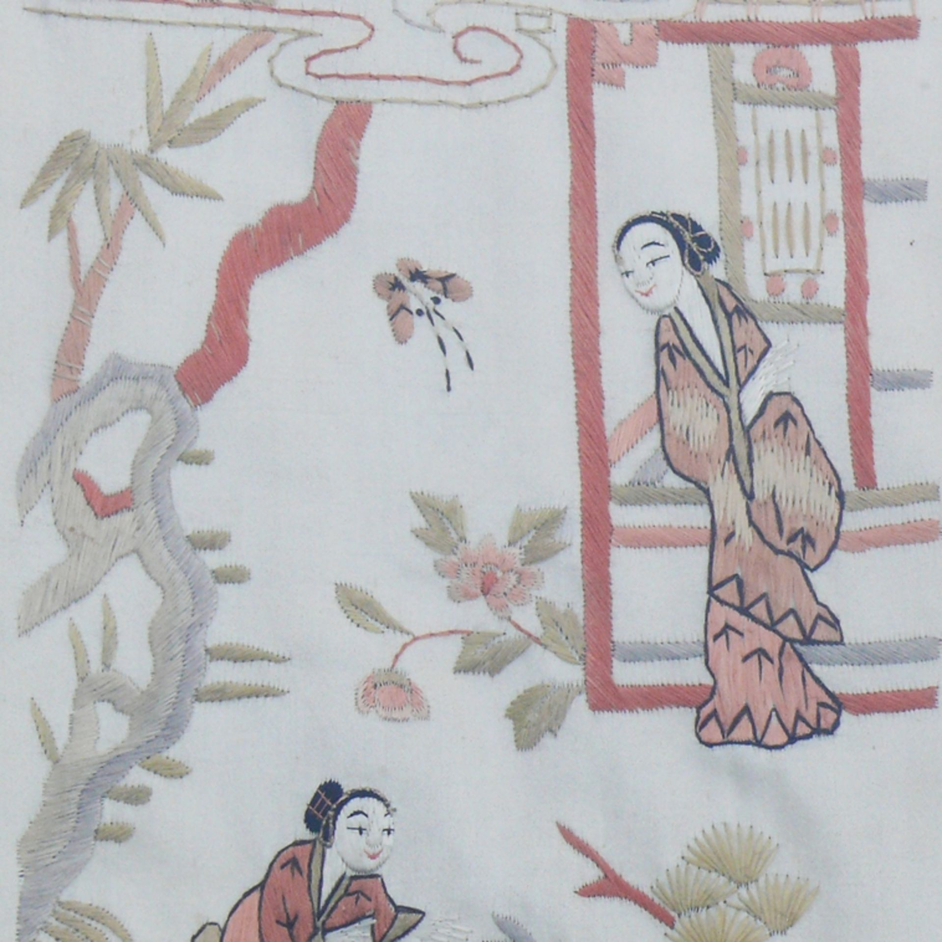 Stickereibild (China, um 1900) - Bild 3 aus 3