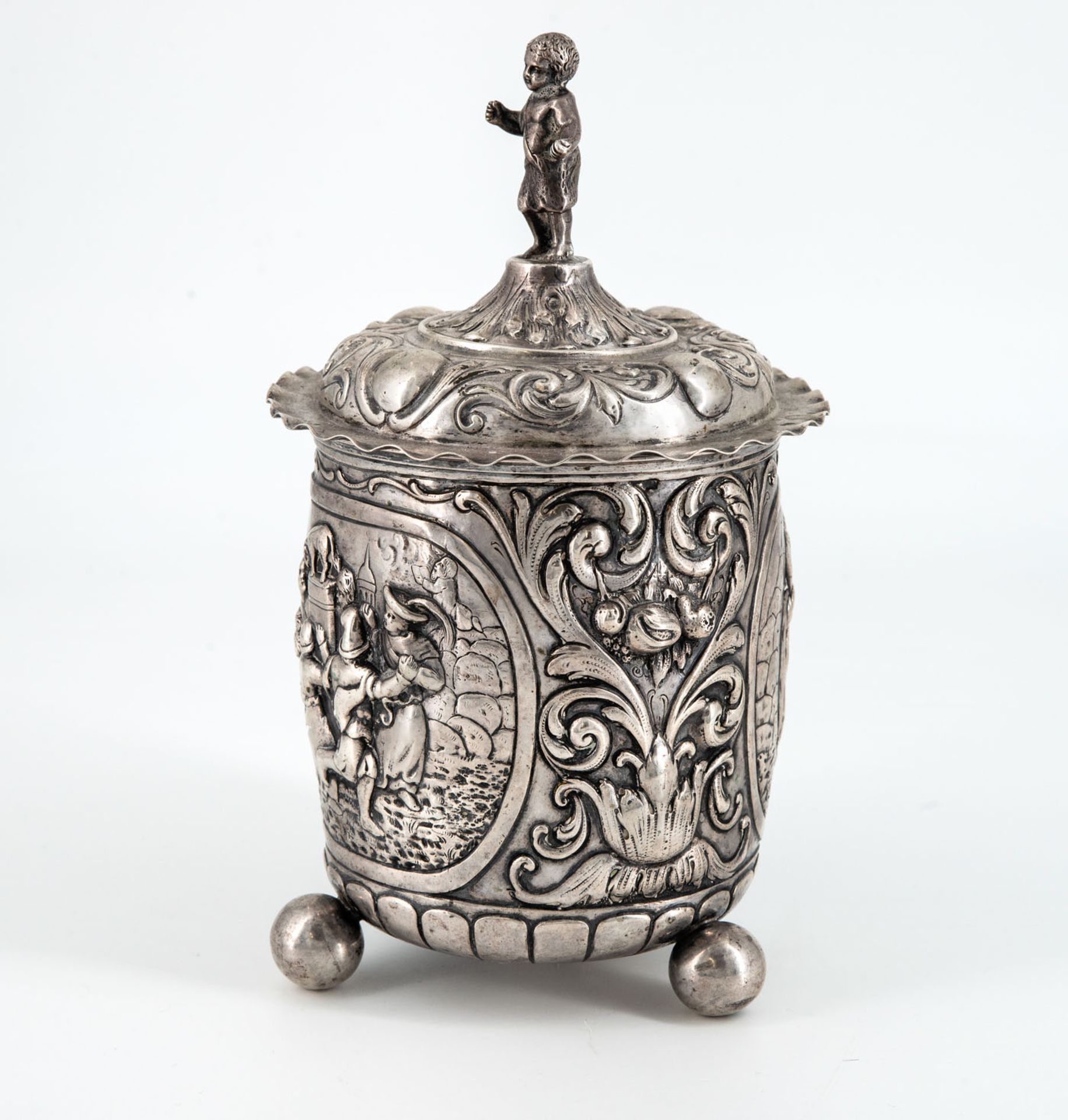 A Fine Silver Lidded Becher, Prob. Netherlands, 17/18th Century - Image 2 of 5
