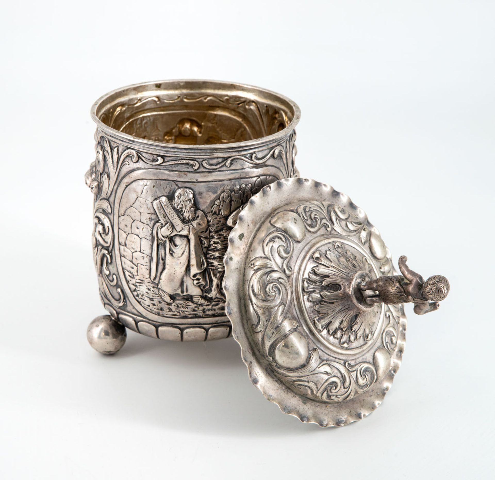 A Fine Silver Lidded Becher, Prob. Netherlands, 17/18th Century - Image 4 of 5