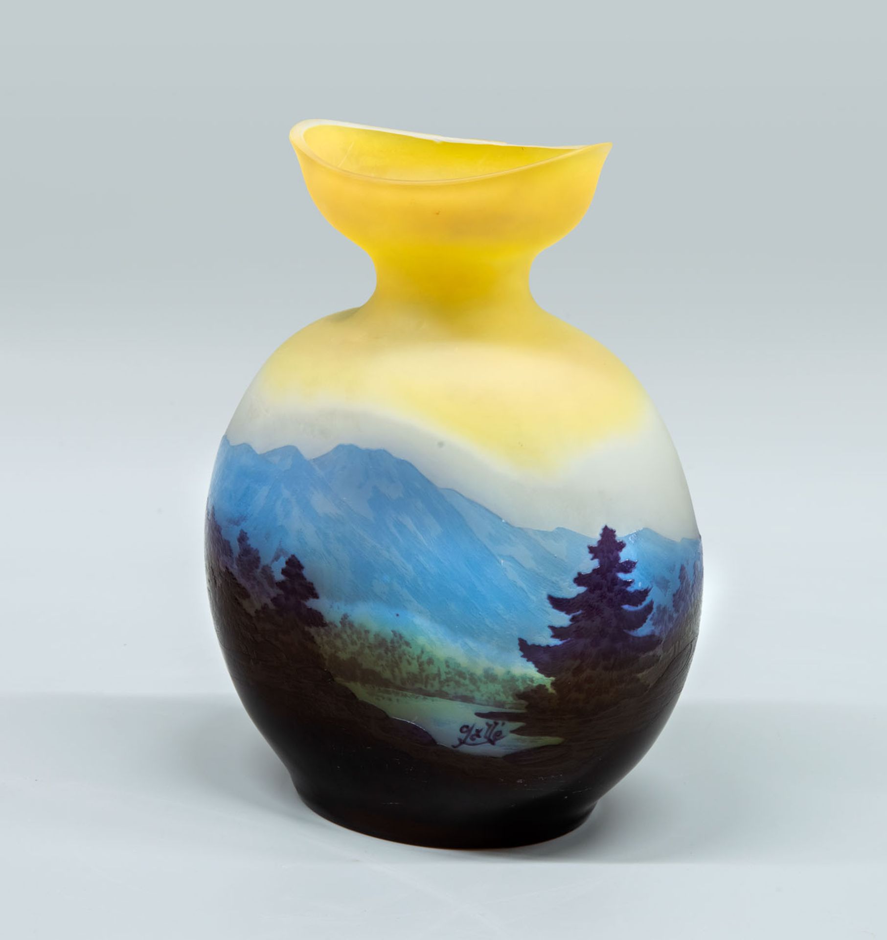 A Fine Galle Cameo and Etched Glass Vase, France, 1900