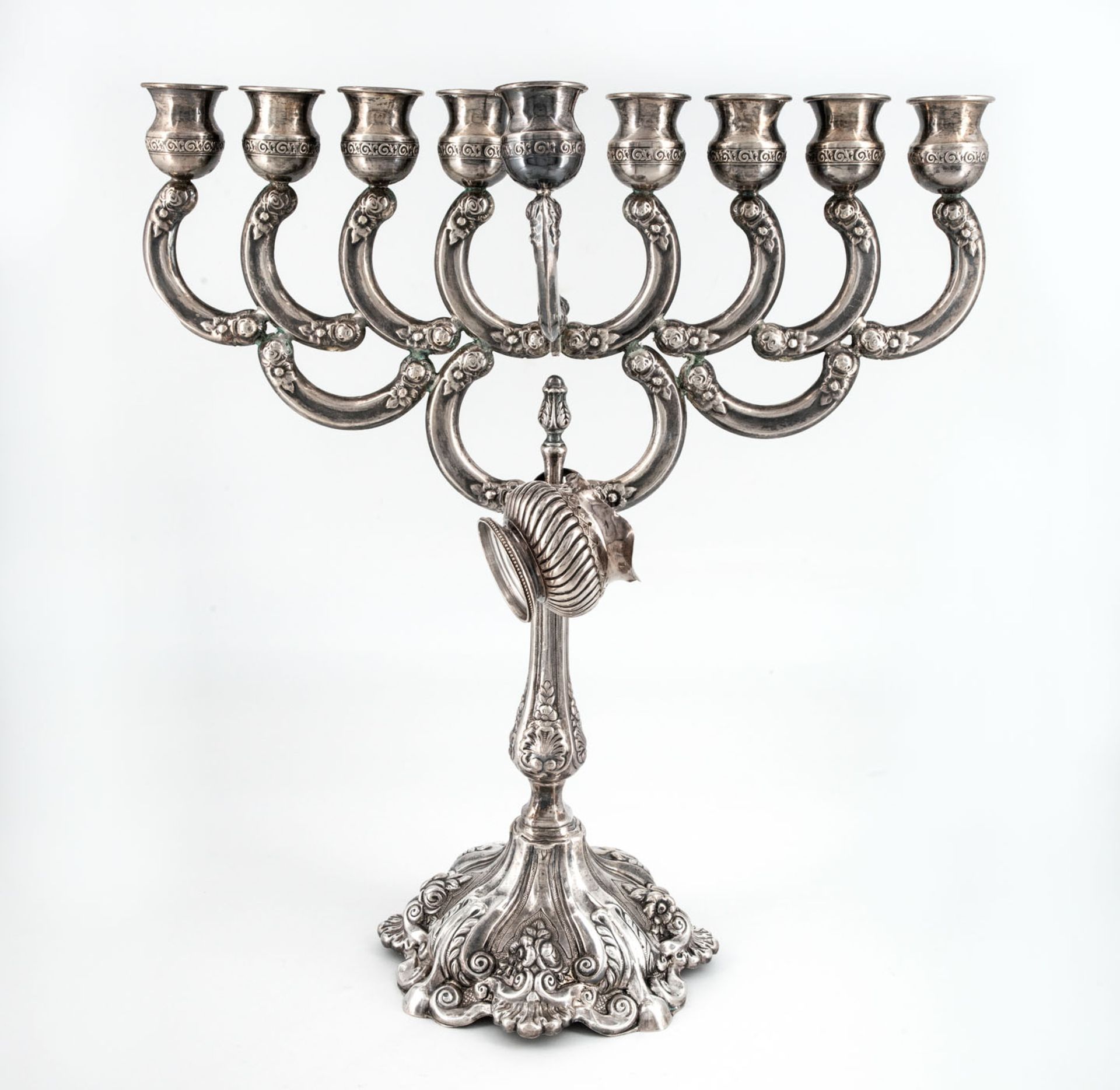 A Silver Hanukkah Lamp, Germany, ca 1900 - Bild 2 aus 2