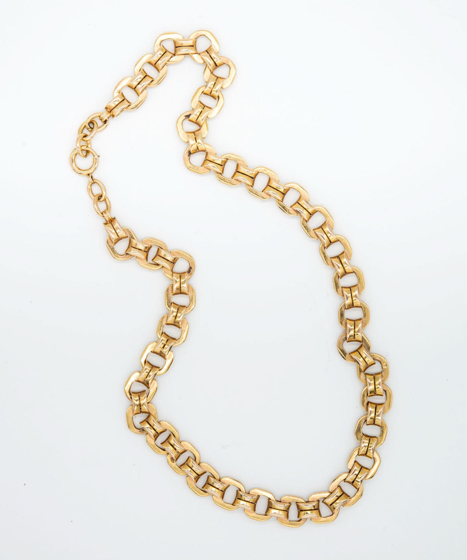 An Fine Art Deco 15K Gold Flat Link Necklace - Image 2 of 3