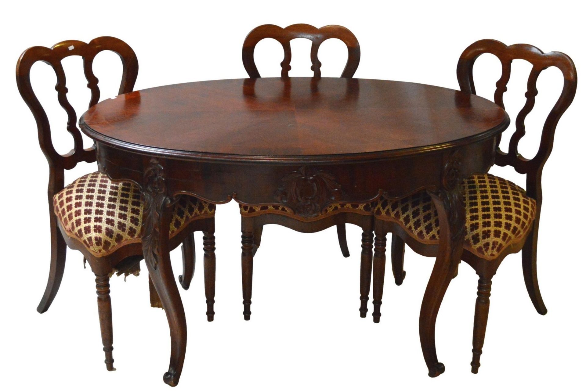 Louis Philippe Tisch und drei Stühle
