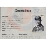 Personnel card from the SS Hospital Hohenlychen showing Dr Achim von Arnim