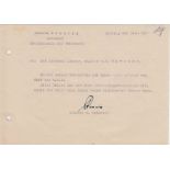Hand-signed letter from Wilhelm Canaris