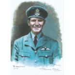 A4 Illustrated Portrait Print of Terence M. Kane in Dress Uniform by David Pritchard, Hand Signed by
