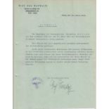 Letter from SA-Obergruppenführer Graf von Helldorff