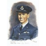 A4 Illustrated Portrait Print of Robert Foster in Dress Uniform by David Pritchard, Hand Signed by R