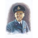 A4 Illustrated Portrait Print of Gordon Parkin in Dress Uniform by David Pritchard, Hand Signed by G