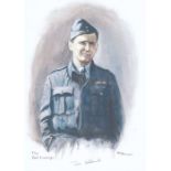 A4 Illustrated Portrait Print of John Ellacombe in Dress Uniform by David Pritchard, Hand Signed by