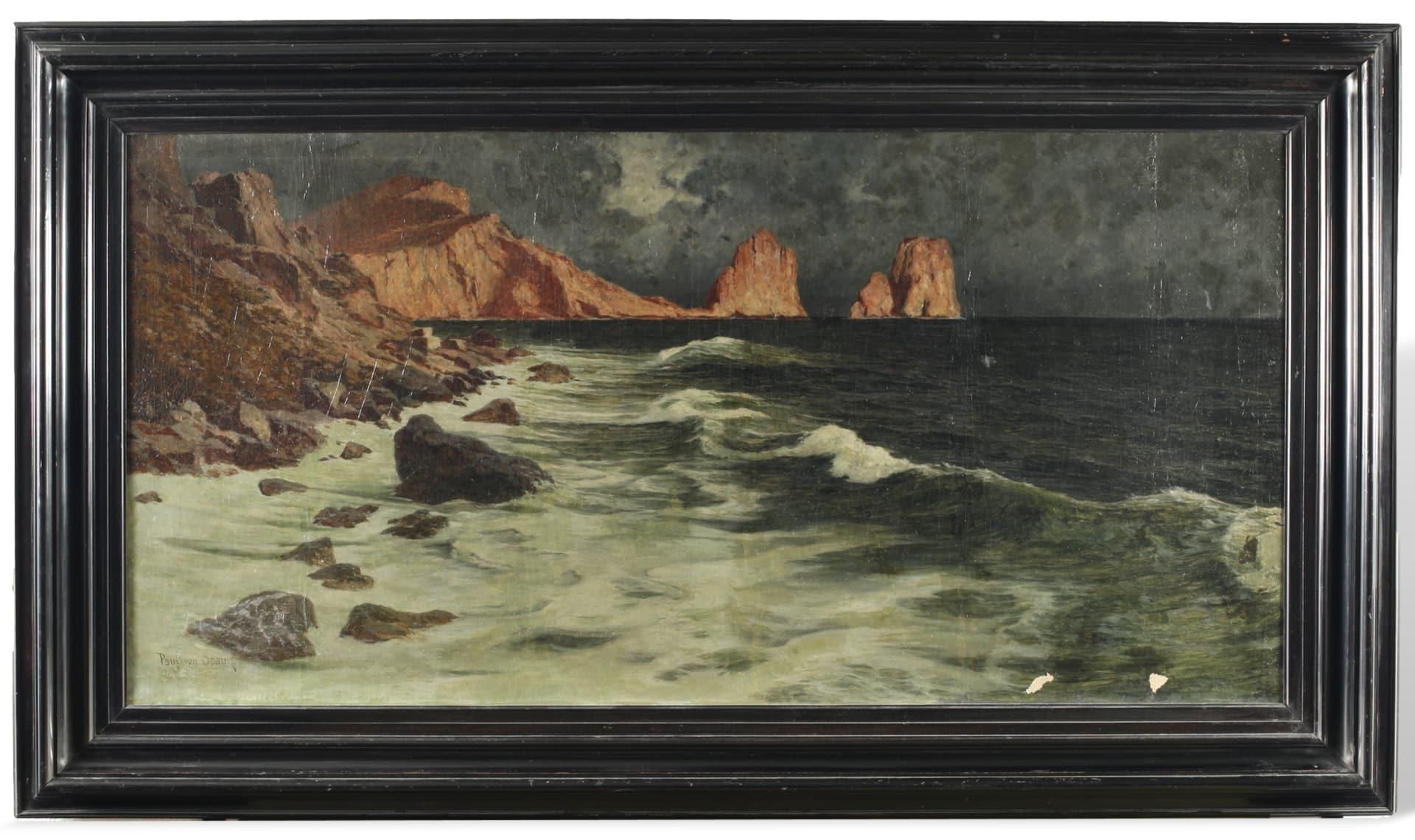 Spaun, Paul von (1876-1932), Ölgemälde Meeresbrandung auf Capri - Image 2 of 10