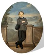 Unidentifizierter Künstler, Ölgemälde ovales Portrait junger Mann, unbekannt