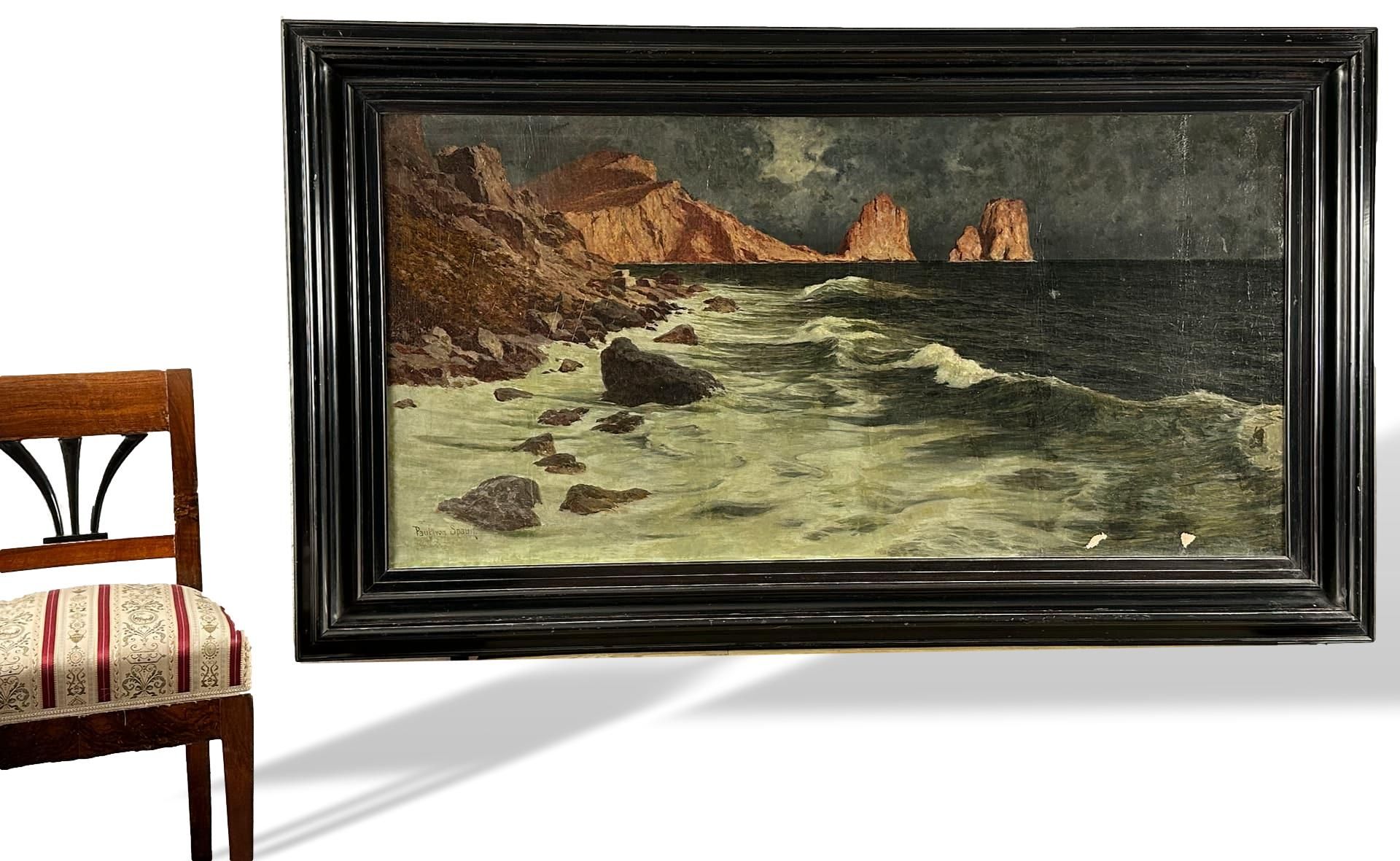 Spaun, Paul von (1876-1932), Ölgemälde Meeresbrandung auf Capri - Image 3 of 10