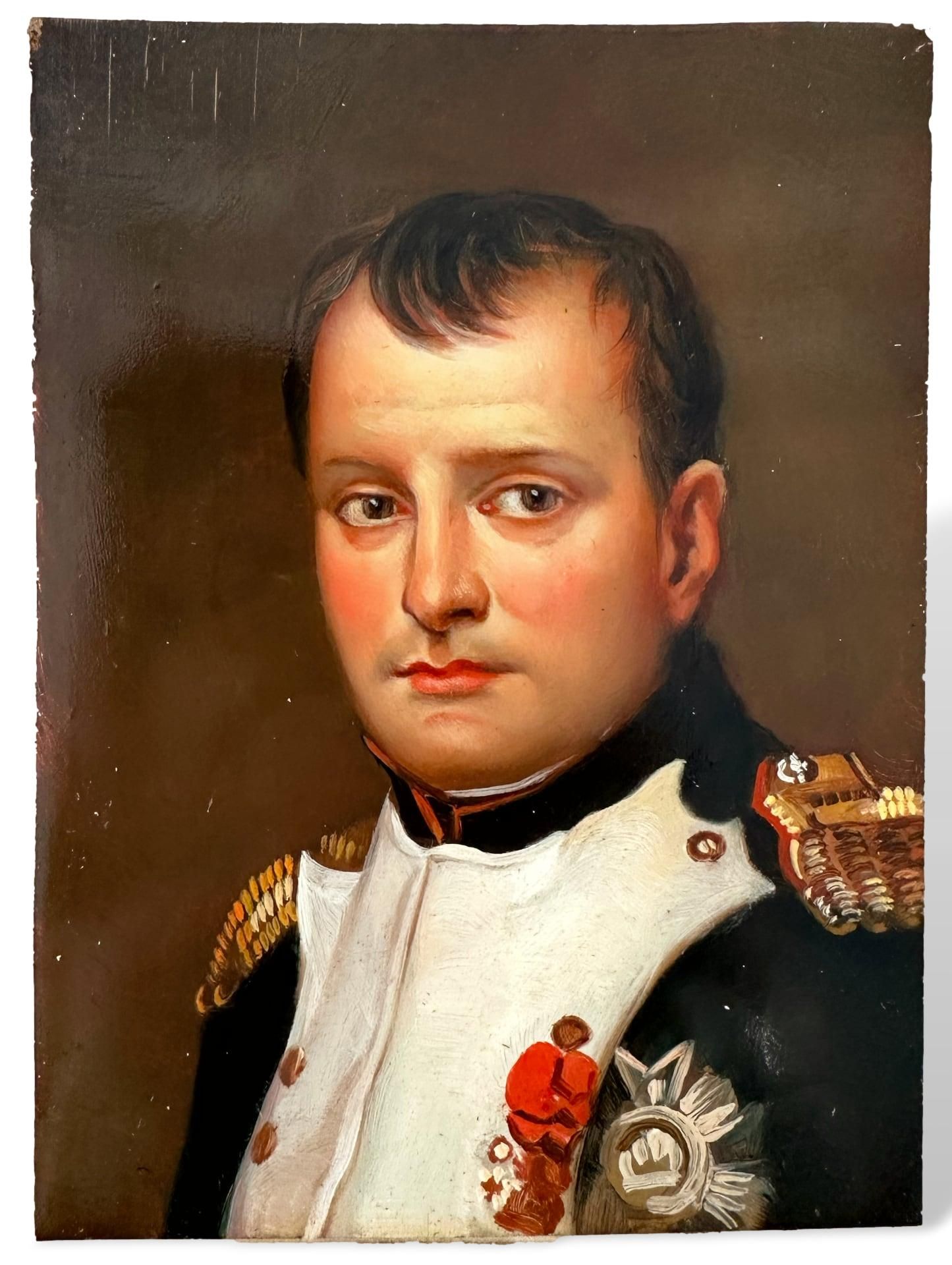 Unidentifizierter Künstler, Ölgemälde auf Kupfer Portrait Napoleon, unbekannt, Miniatur - Bild 6 aus 9