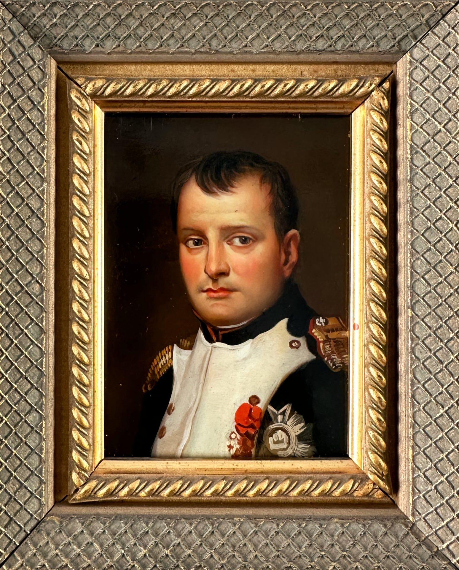 Unidentifizierter Künstler, Ölgemälde auf Kupfer Portrait Napoleon, unbekannt, Miniatur - Bild 5 aus 9