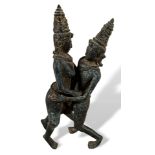 Asiatika Bronze Figur Tempeltänzerinnen